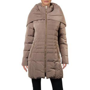 Cole Haan Womens Puffer Coat Down Winter Cashew